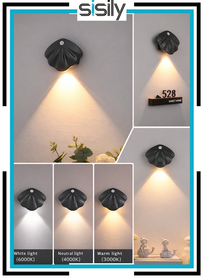 Sisily Rechargeable Motion Sensor LED Wall Light, Wireless Battery-Operated Magnetic Picture Light for Art & Wall Decor – Black - Image 1